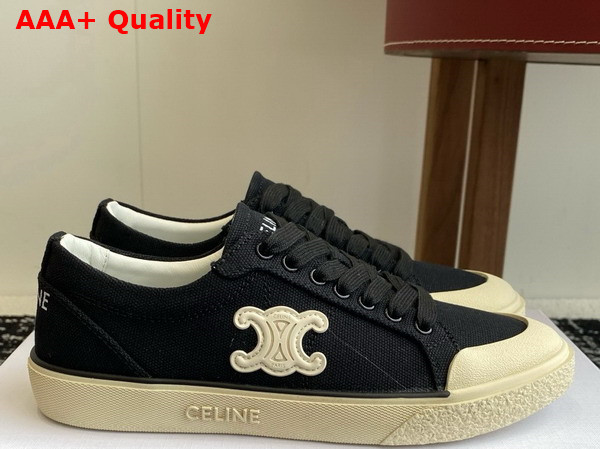 Celine Alan Sneakers with Triomphe in Canvas Black Replica