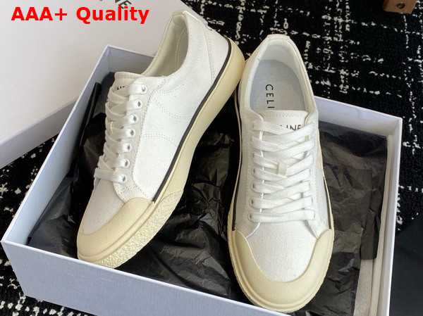 Celine Alan Sneakers with Triomphe in Canvas Optic White Replica