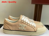 Celine Alan Sneakers with Triomphe in Canvas Rosewood Replica