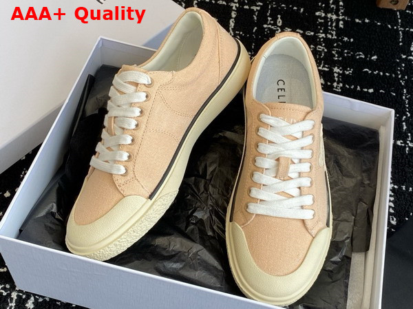 Celine Alan Sneakers with Triomphe in Canvas Rosewood Replica