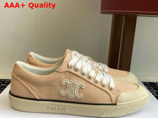 Celine Alan Sneakers with Triomphe in Canvas Rosewood Replica