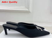 Celine Alma Triomphe Mule in Gros Grain Fabric Black Replica