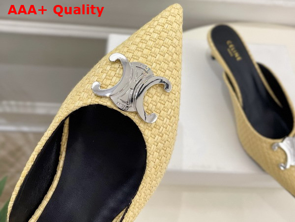 Celine Alma Triomphe Mule in Natural Raffia Replica