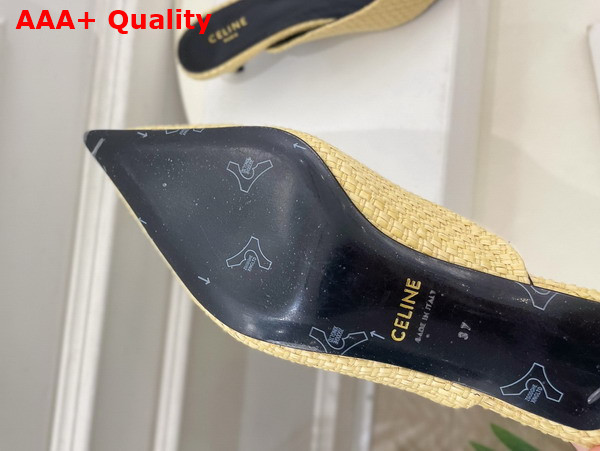 Celine Alma Triomphe Mule in Natural Raffia Replica