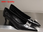 Celine Alma Triomphe Pump in Black Glossy Calfskin Replica