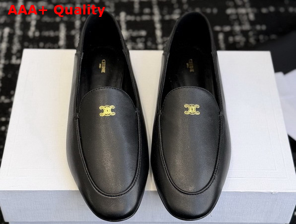 Celine Aura Slip On Loafer in Black Goatskin Replica