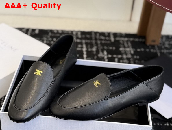 Celine Aura Slip On Loafer in Black Goatskin Replica