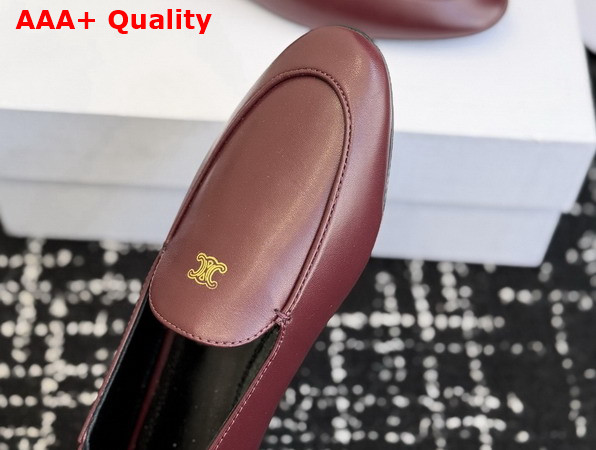Celine Aura Slip On Loafer in Burgundy Goatskin Replica