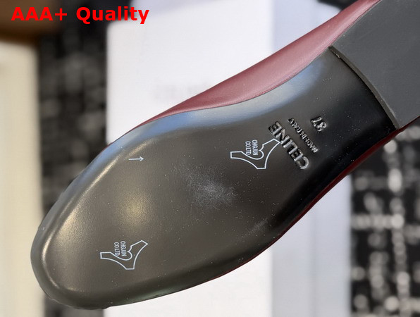 Celine Aura Slip On Loafer in Burgundy Goatskin Replica