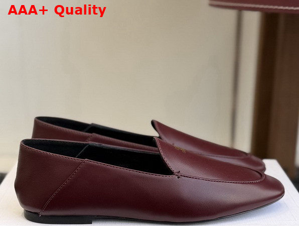 Celine Aura Slip On Loafer in Burgundy Goatskin Replica
