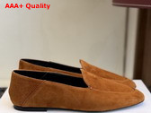 Celine Aura Slip On Loafer in Cognac Suede Calfskin Replica