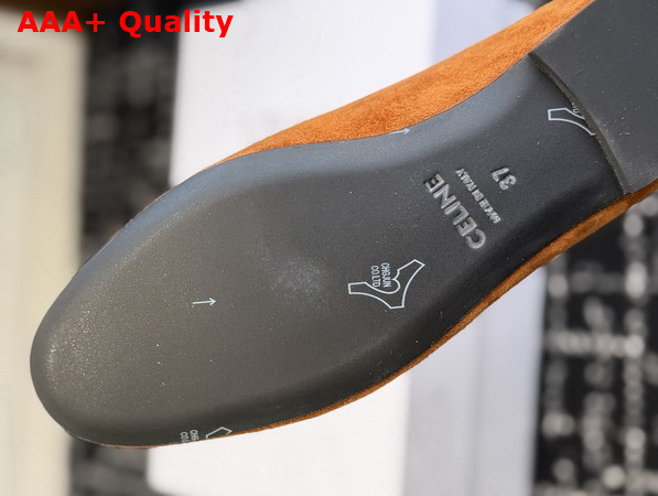 Celine Aura Slip On Loafer in Cognac Suede Calfskin Replica