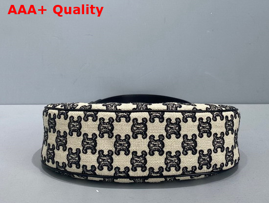 Celine Ava Bag in Textile with Triomphe Embroidery Black Replica