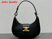 Celine Ava Triomphe Soft Bag in Black Smooth Calfskin Replica