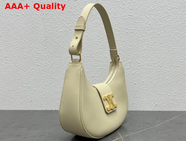 Celine Ava Triomphe Soft Bag in Chalk Smooth Calfskin Replica