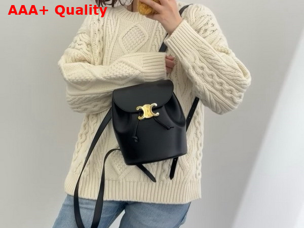 Celine Backpack Celine Bonnie in Smooth Calfskin Black Replica