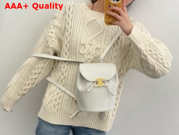 Celine Backpack Celine Bonnie in Smooth Calfskin Rice Replica