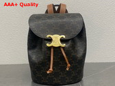 Celine Backpack Celine Bonnie in Triomphe Canvas and Calfskin Tan Replica