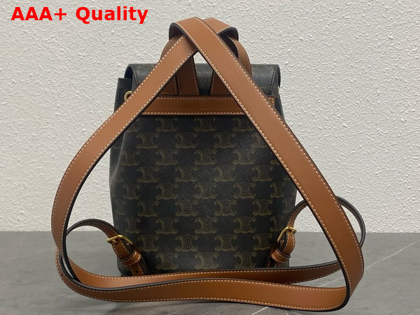 Celine Backpack Celine Bonnie in Triomphe Canvas and Calfskin Tan Replica