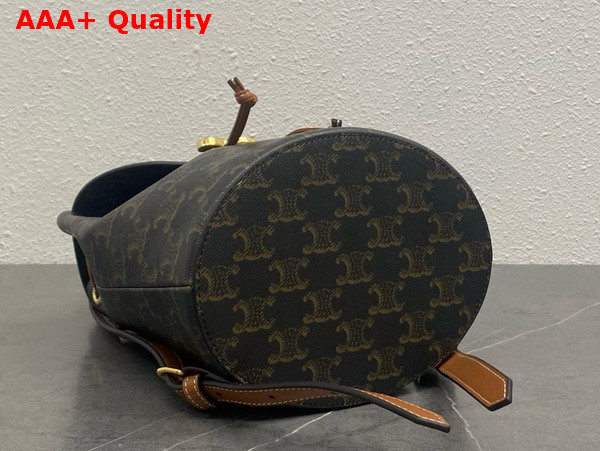Celine Backpack Celine Bonnie in Triomphe Canvas and Calfskin Tan Replica