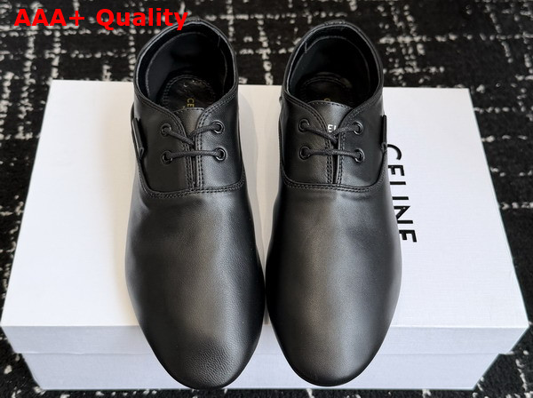 Celine Ballet Lace Up Shoe in Black Lambskin Replica