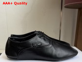 Celine Ballet Lace Up Shoe in Black Lambskin Replica