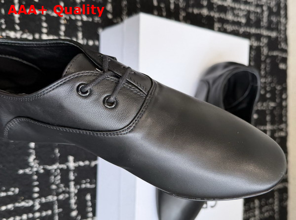 Celine Ballet Lace Up Shoe in Black Lambskin Replica