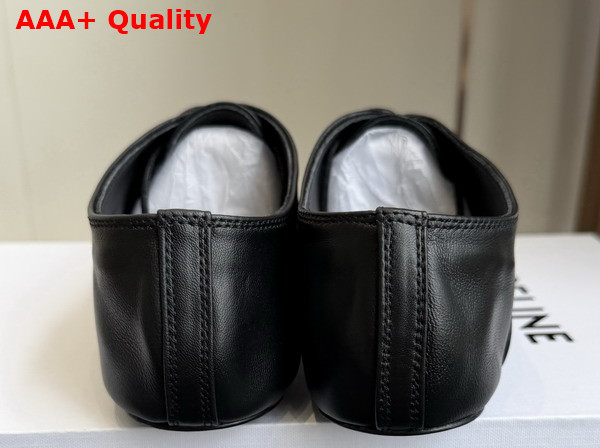 Celine Ballet Lace Up Shoe in Black Lambskin Replica