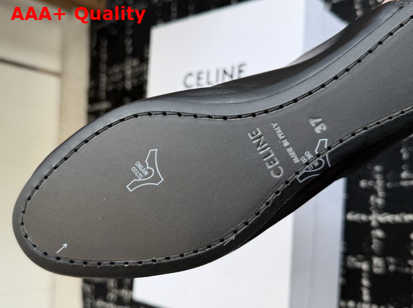 Celine Ballet Lace Up Shoe in Black Lambskin Replica