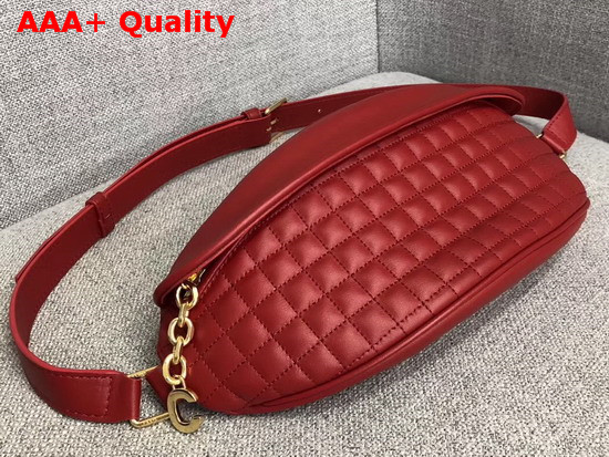 Celine Belt Bag C Charm in Quilted Calfskin Red Replica