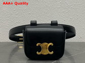 Celine Belt Bag Triomphe Belt in Shiny Calfskin Black Replica