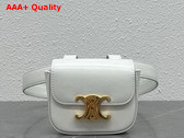 Celine Belt Bag Triomphe Belt in Shiny Calfskin White Replica