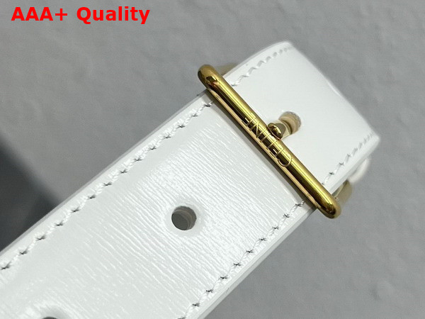 Celine Belt Bag Triomphe Belt in Shiny Calfskin White Replica