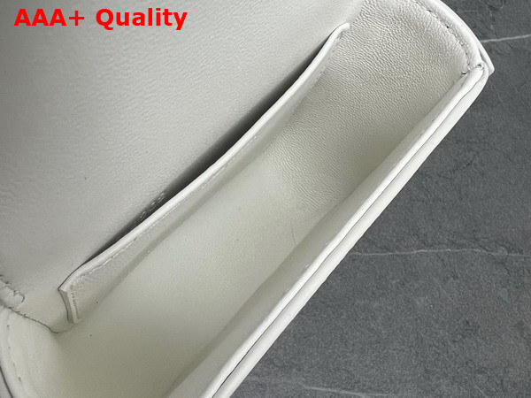 Celine Belt Bag Triomphe Belt in Shiny Calfskin White Replica