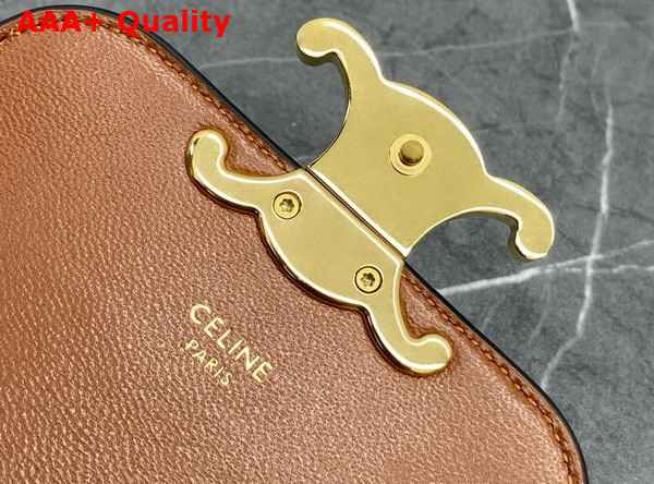Celine Belt Bag Triomphe Belt in Triomphe Canvas and Calfskin Tan Replica
