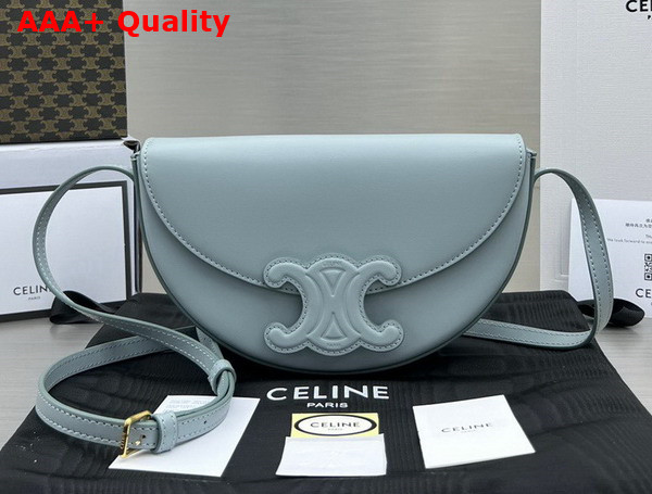 Celine Besace Cuir Triomphe in Smooth Calfskin Light Blue Replica