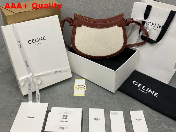 Celine Besace Noeuds Francais in Canvas and Shiny Calfskin Replica