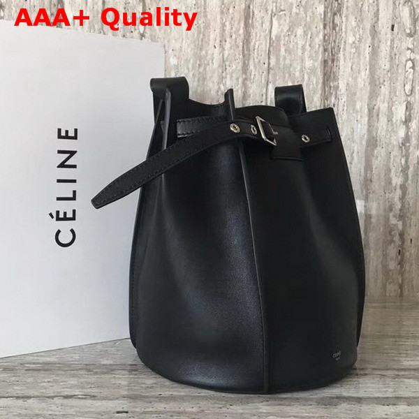 Celine Big Bag Bucket with Long Strap in Black Smooth Calfskin Replica
