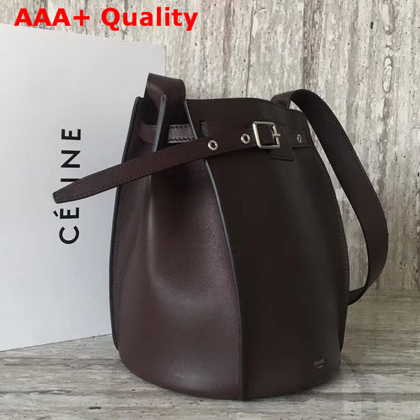 Celine Big Bag Bucket with Long Strap in Burgundy Smooth Calfskin Replica