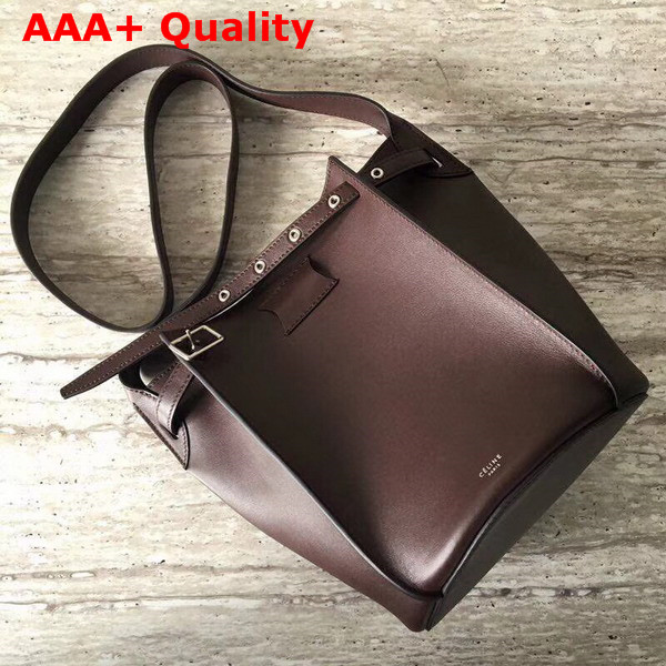 Celine Big Bag Bucket with Long Strap in Burgundy Smooth Calfskin Replica