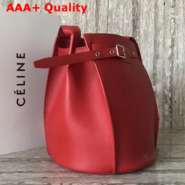 Celine Big Bag Bucket with Long Strap in Pop Red Smooth Calfskin Replica