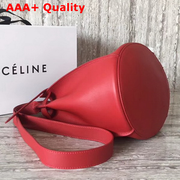 Celine Big Bag Bucket with Long Strap in Pop Red Smooth Calfskin Replica
