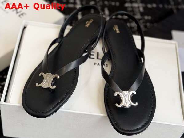 Celine Biki Sandal in Black Calfskin Replica