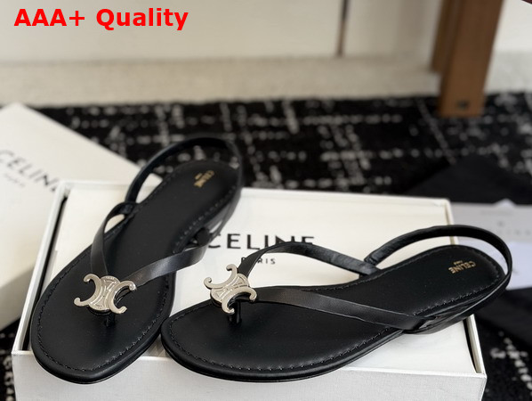 Celine Biki Sandal in Black Calfskin Replica