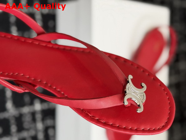 Celine Biki Sandal in Ultra Red Calfskin Replica