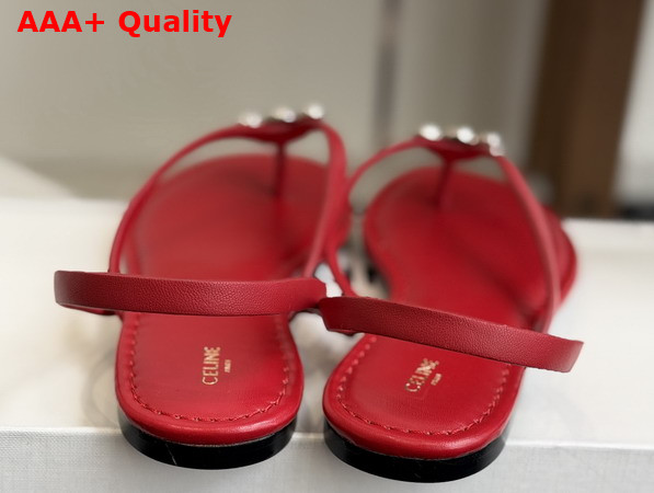 Celine Biki Sandal in Ultra Red Calfskin Replica