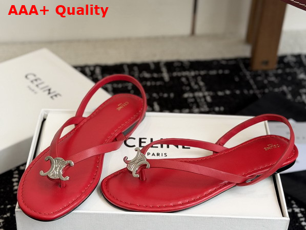 Celine Biki Sandal in Ultra Red Calfskin Replica