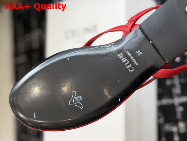 Celine Biki Sandal in Ultra Red Calfskin Replica