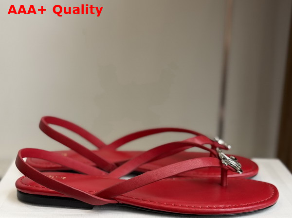 Celine Biki Sandal in Ultra Red Calfskin Replica