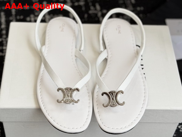 Celine Biki Sandal in Ultra White Calfskin Replica